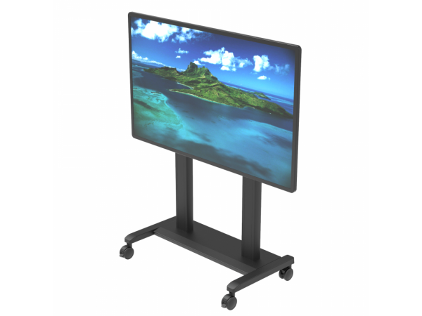55/75/100大屏顯示器雙立柱移動(dòng)推車支架