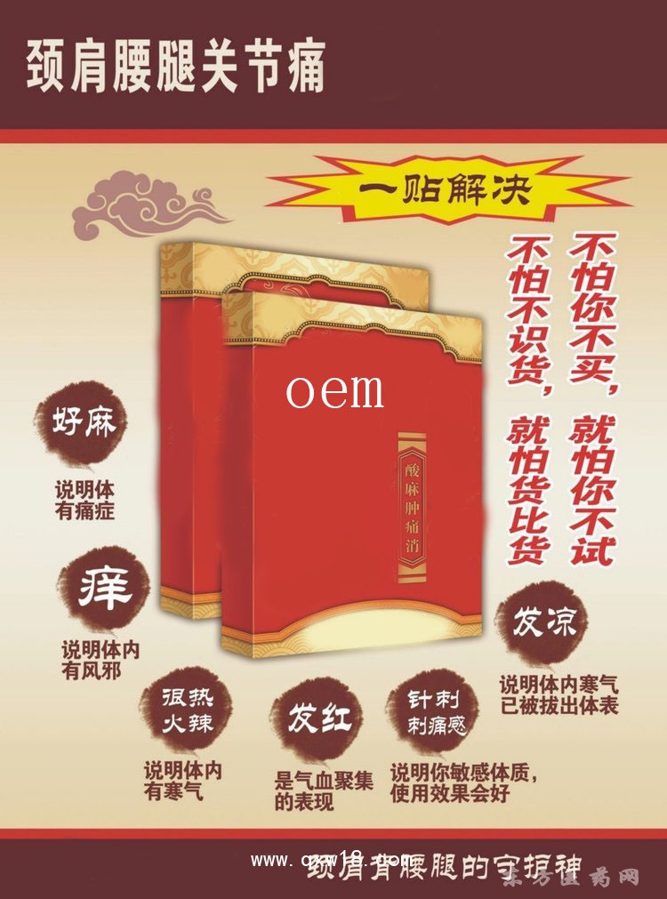 理療貼 頸肩腰腿貼oem貼牌代加工醫(yī)院藥店診所定制