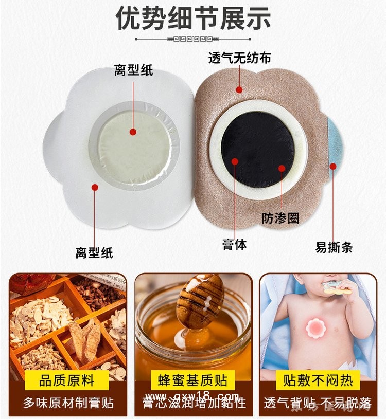 廠家批發(fā)蜂蜜基質(zhì)貼 穴位貼醫(yī)院藥店診所oem貼牌定制代加工